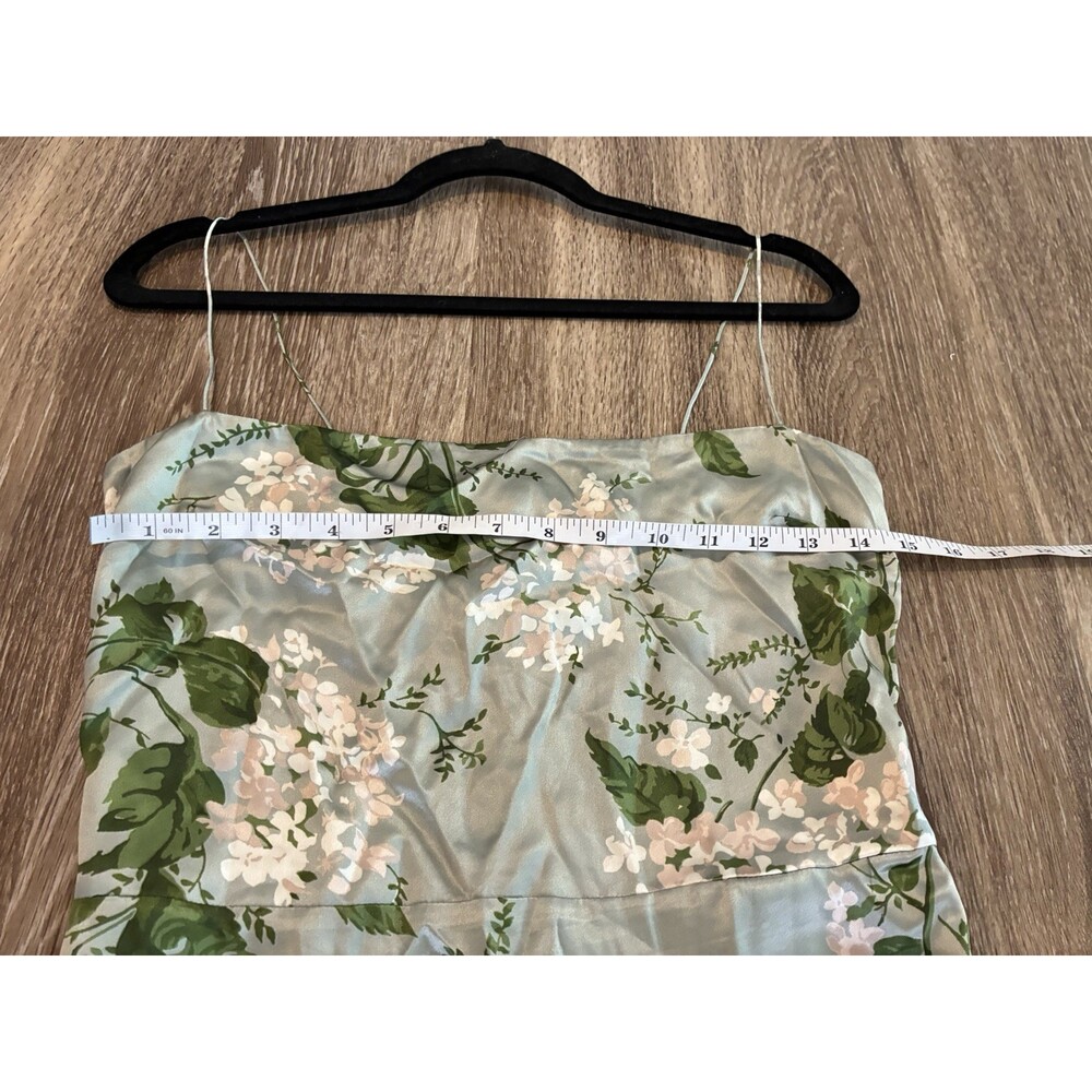 Reformation Frankie 100% Silk Midi Dress in Tea Part Green Size 6 Petite - Picture 6 of 7